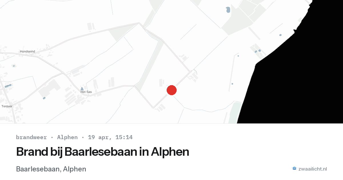 Brand bij Baarlesebaan in Alphen — 19 apr 2026