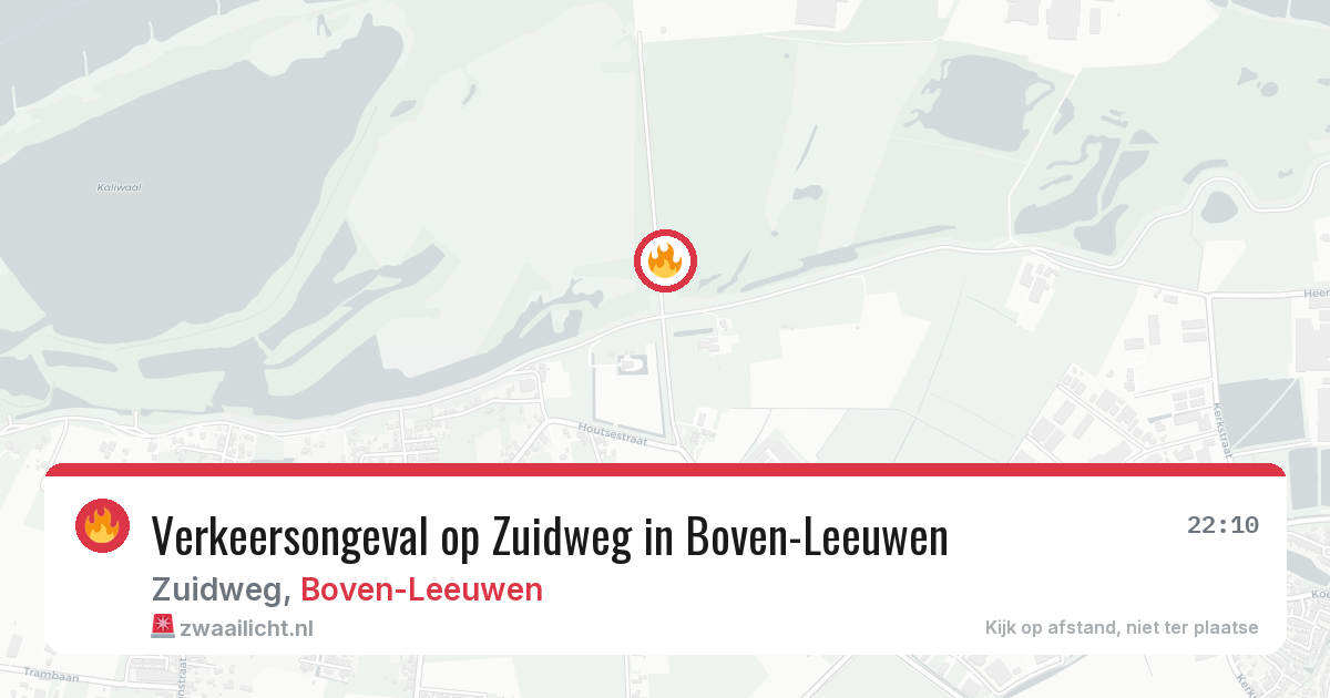 Verkeersongeval op Zuidweg in Boven-Leeuwen — 8 mrt 2026