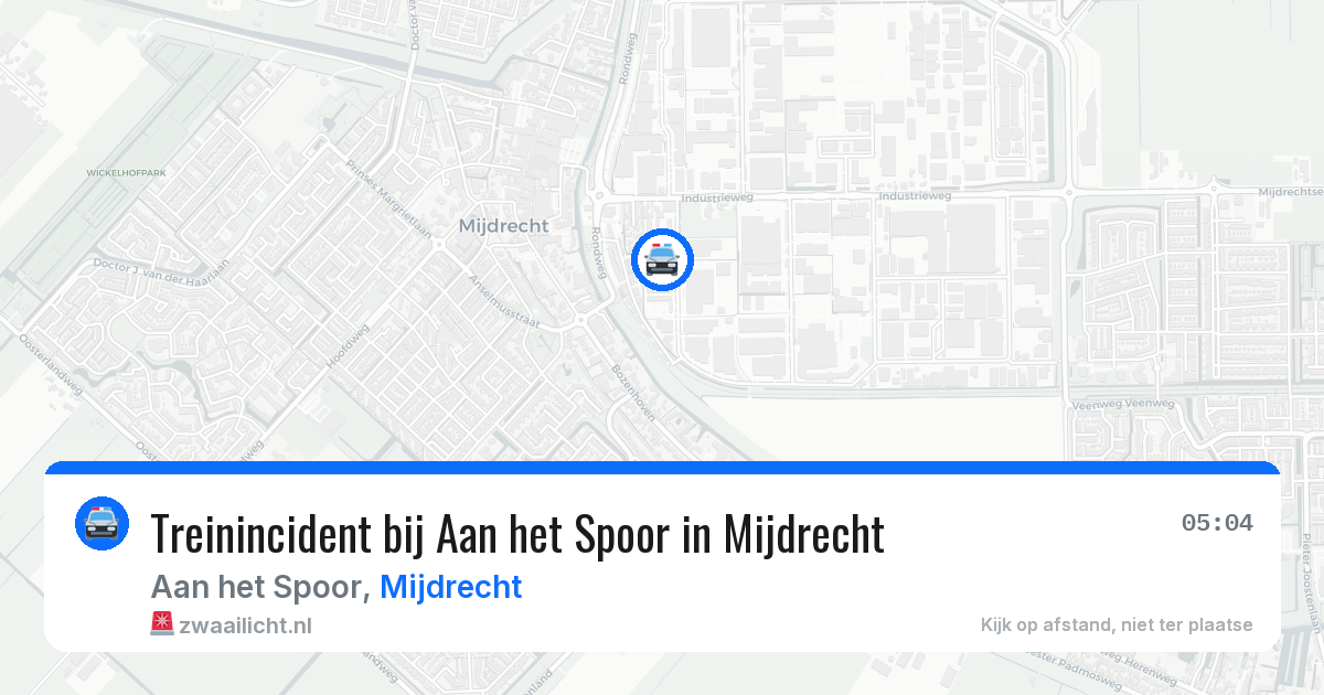 Treinincident bij Aan het Spoor in Mijdrecht — 8 aug 2026
