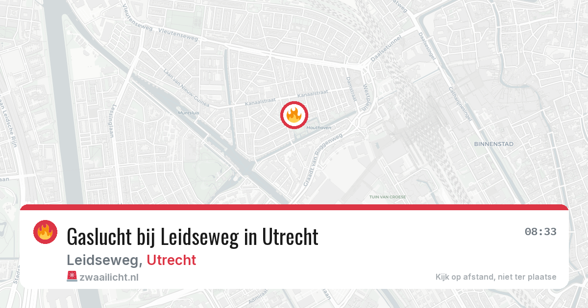 Gaslucht bij Leidseweg in Utrecht — 8 apr 2026