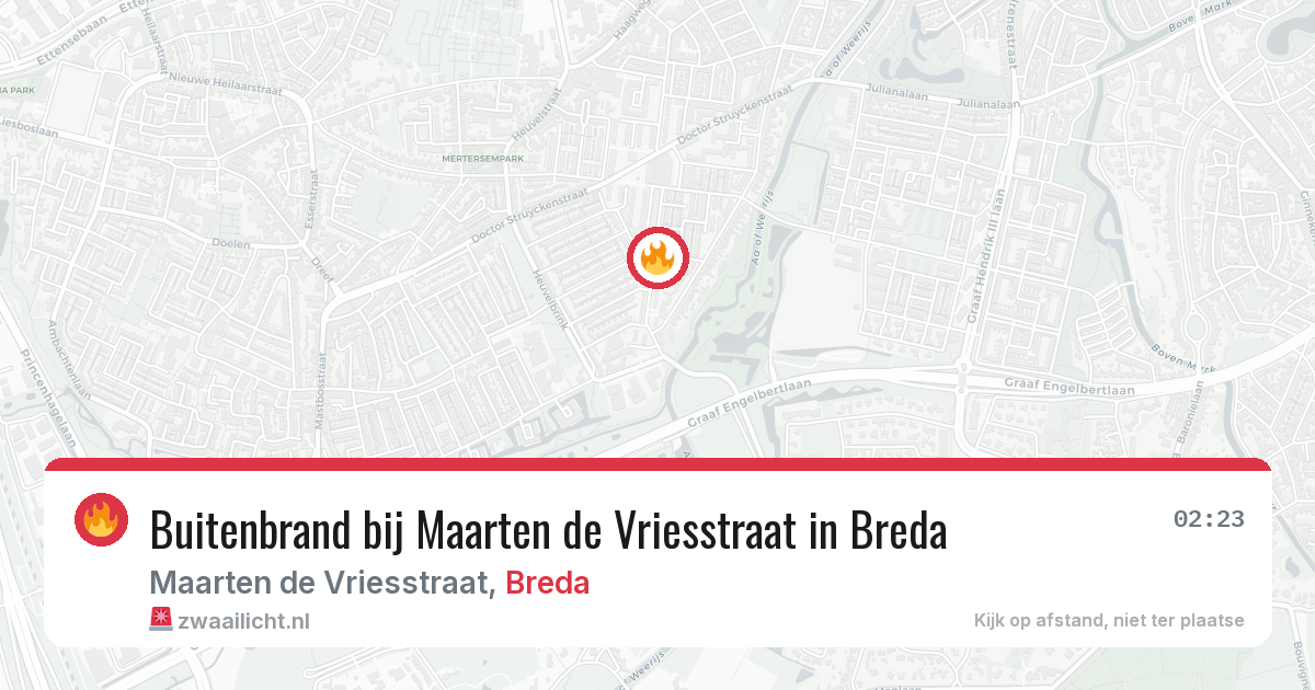 Buitenbrand bij Maarten de Vriesstraat in Breda — 22 mei 2026