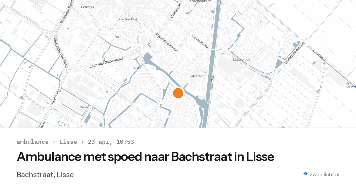Ambulance met spoed naar Bachstraat in Lisse — 23 apr 2026