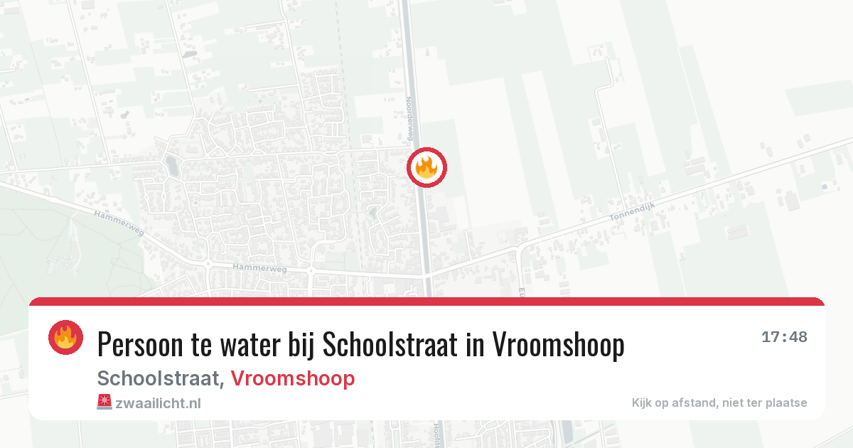 Persoon te water bij Schoolstraat in Vroomshoop — 28 mei 2026