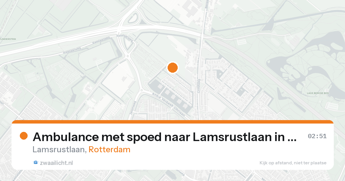 Ambulance met spoed naar Lamsrustlaan in Rotterdam — 20 aug 2026