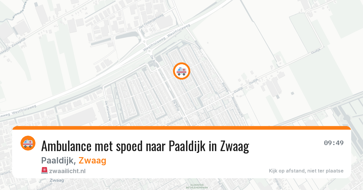Ambulance met spoed naar Paaldijk in Zwaag — 9 feb 2026
