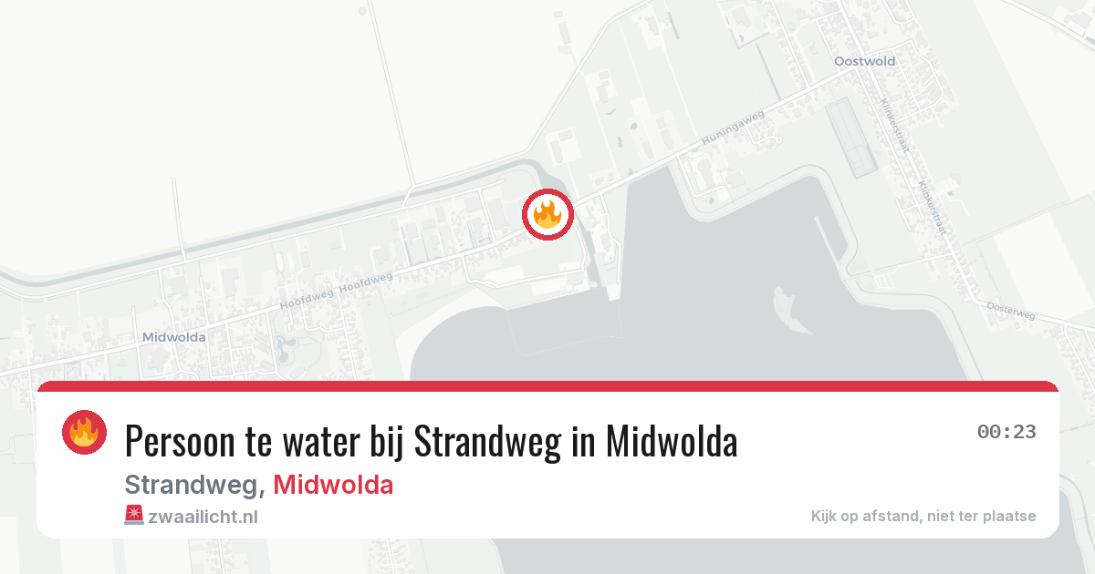 Persoon te water bij Strandweg in Midwolda — 22 jun 2026