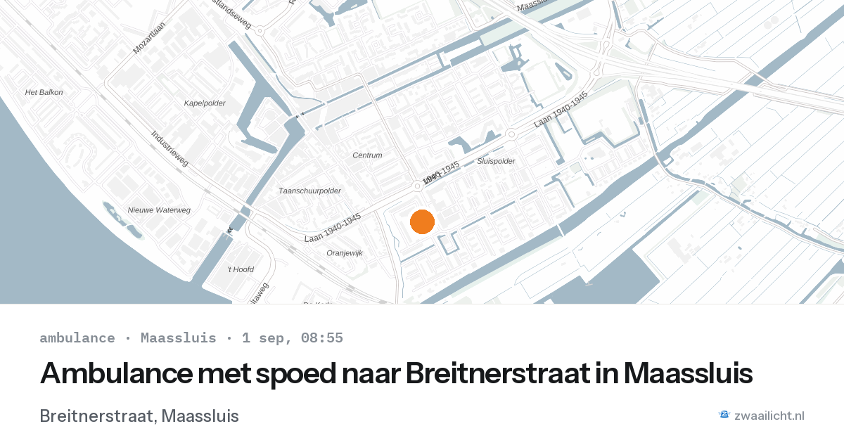 Ambulance met spoed naar Breitnerstraat in Maassluis — 1 sep 2026