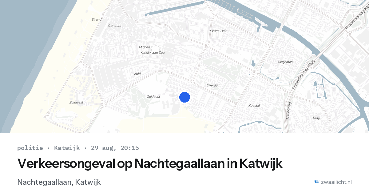Verkeersongeval op Nachtegaallaan in Katwijk — 29 aug 2026