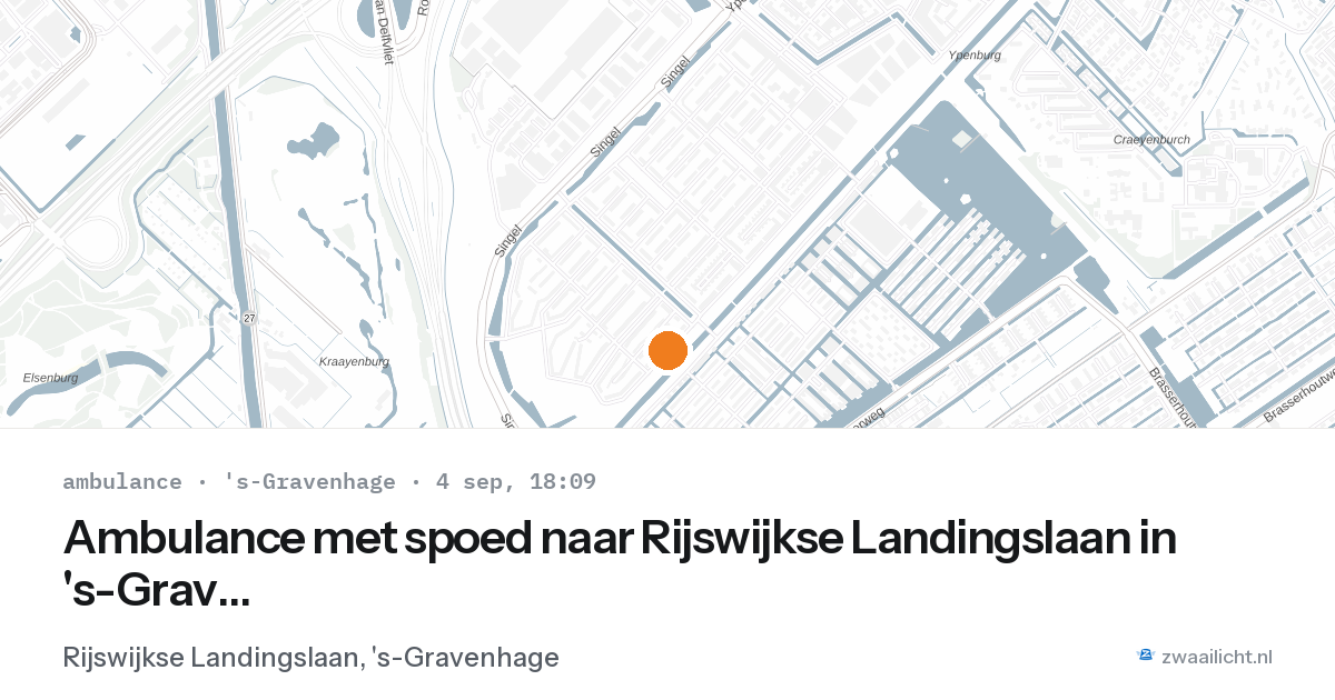Ambulance met spoed naar Rijswijkse Landingslaan in 's-Gravenhage — 4 sep 2026