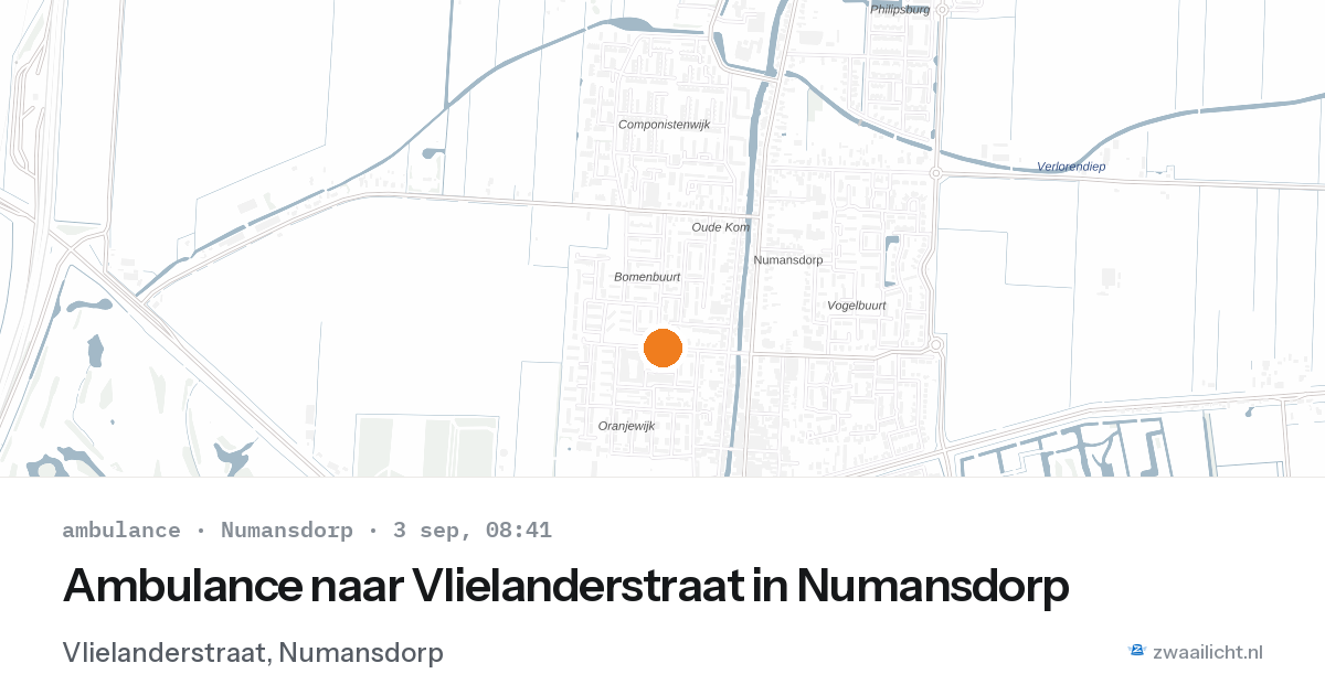 Ambulance naar Vlielanderstraat in Numansdorp — 3 sep 2026