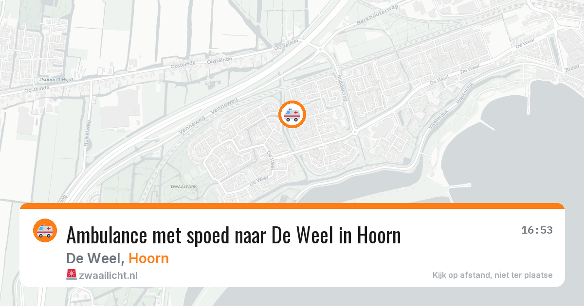 Ambulance met spoed naar De Weel in Hoorn — 1 jun 2026