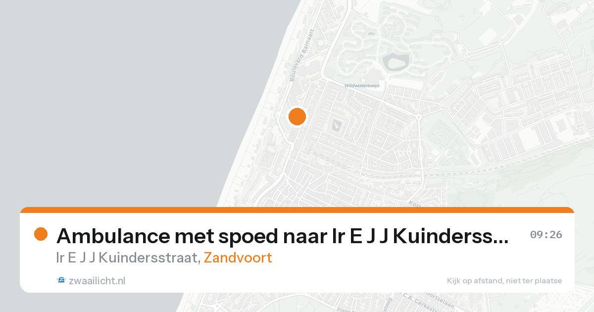Ambulance met spoed naar Ir E J J Kuindersstraat in Zandvoort — 25 aug 2026