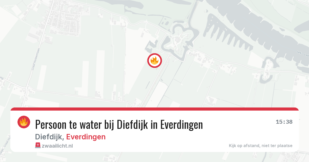 Persoon te water bij Diefdijk in Everdingen — 16 jul 2026