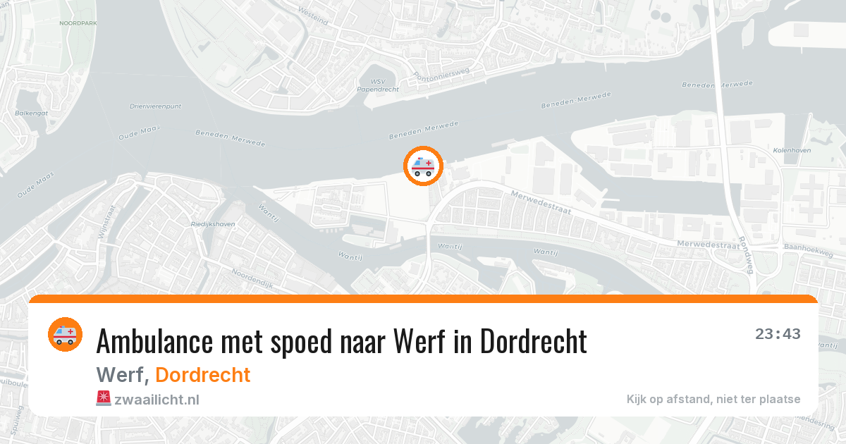 Ambulance met spoed naar Werf in Dordrecht — 24 apr 2026