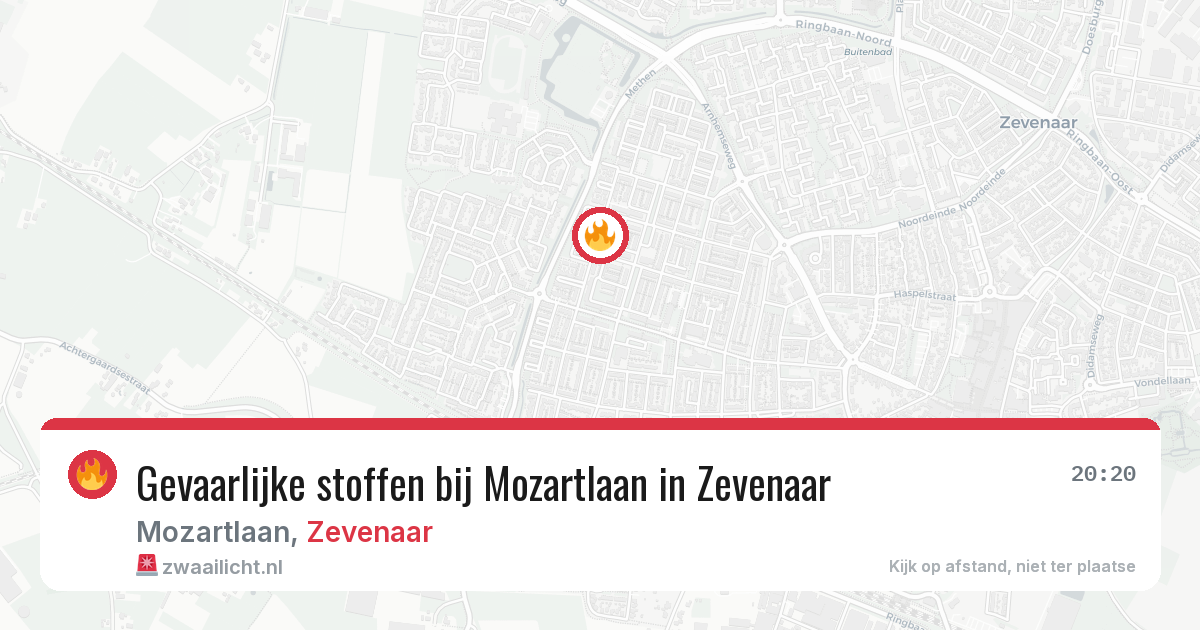 Gevaarlijke stoffen bij Mozartlaan in Zevenaar — 11 aug 2026