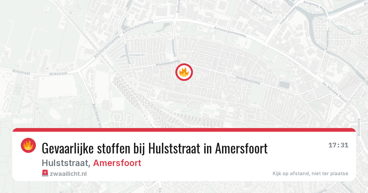 Gevaarlijke stoffen bij Hulststraat in Amersfoort — 7 jul 2026