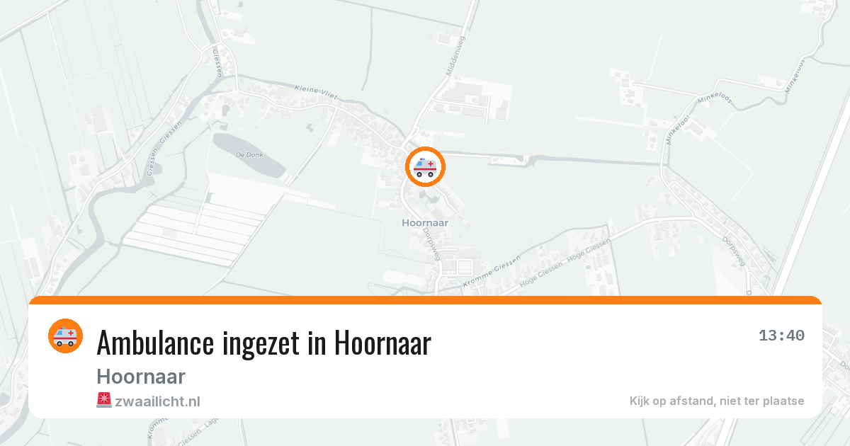 Ambulance ingezet in Hoornaar — 21 feb 2026