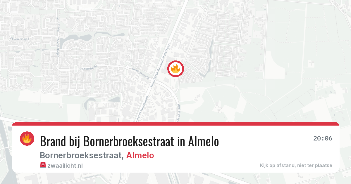 Brand bij Bornerbroeksestraat in Almelo — 14 mrt 2026