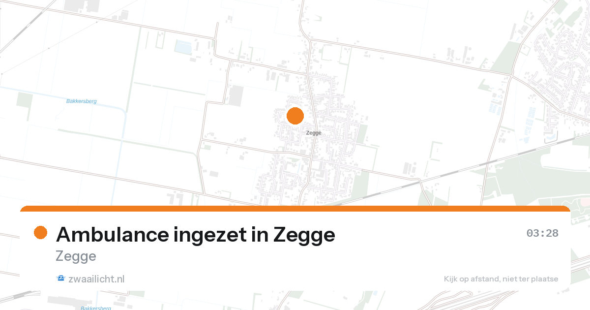 Ambulance ingezet in Zegge — 28 aug 2026