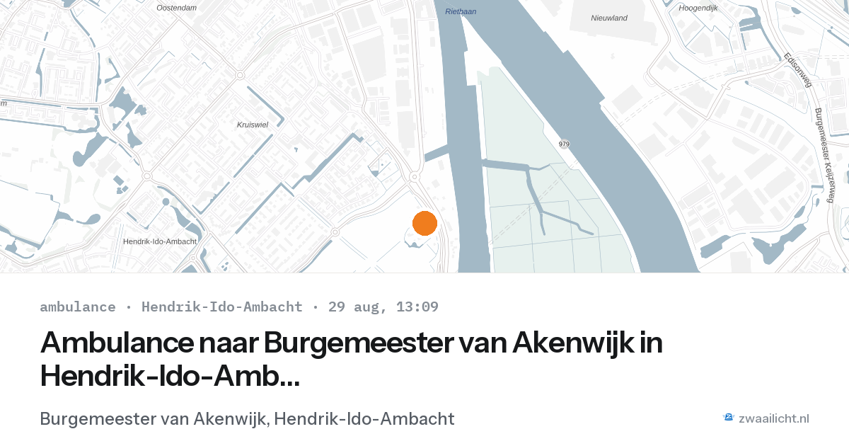 Ambulance naar Burgemeester van Akenwijk in Hendrik-Ido-Ambacht — 29 aug 2026