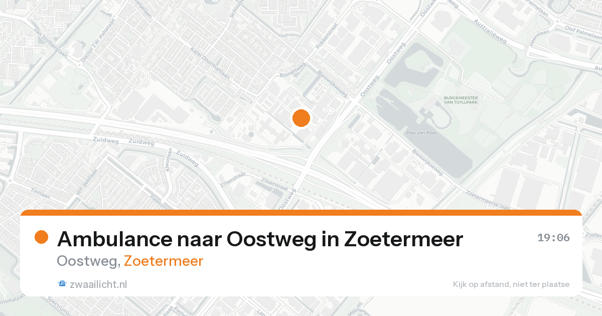 Ambulance naar Oostweg in Zoetermeer — 21 aug 2026