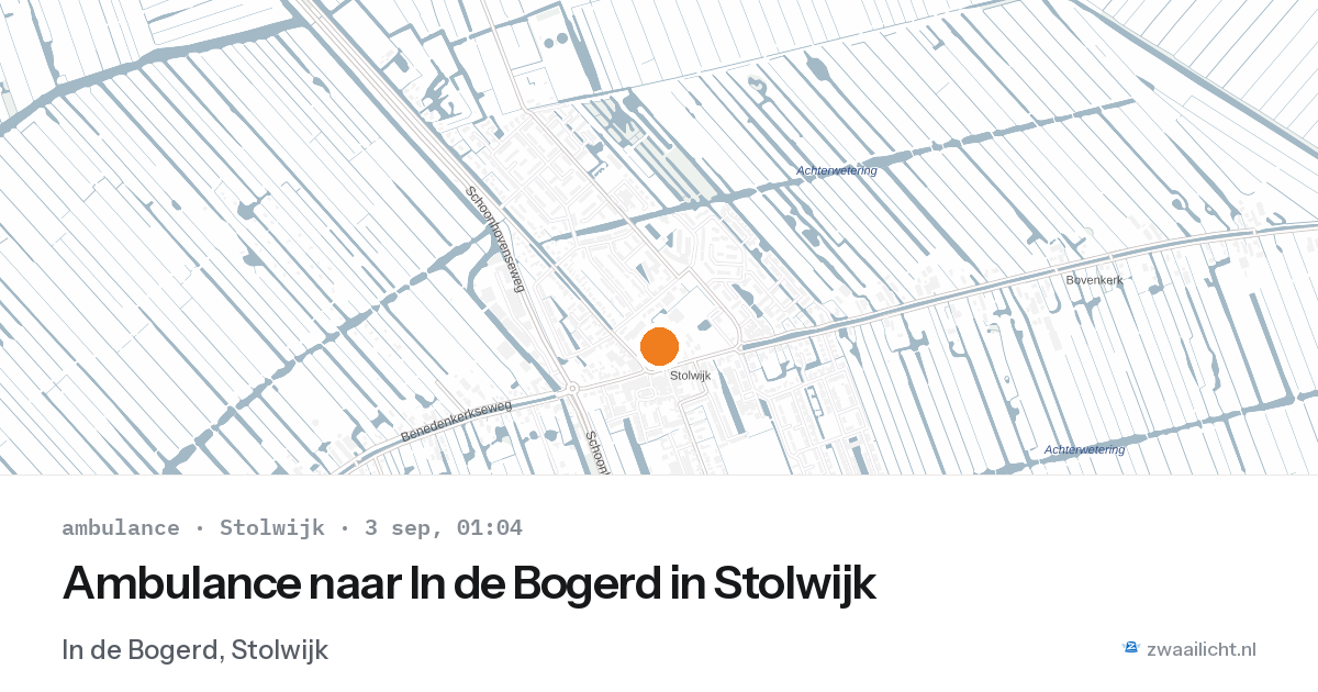 Ambulance naar In de Bogerd in Stolwijk — 2 sep 2026