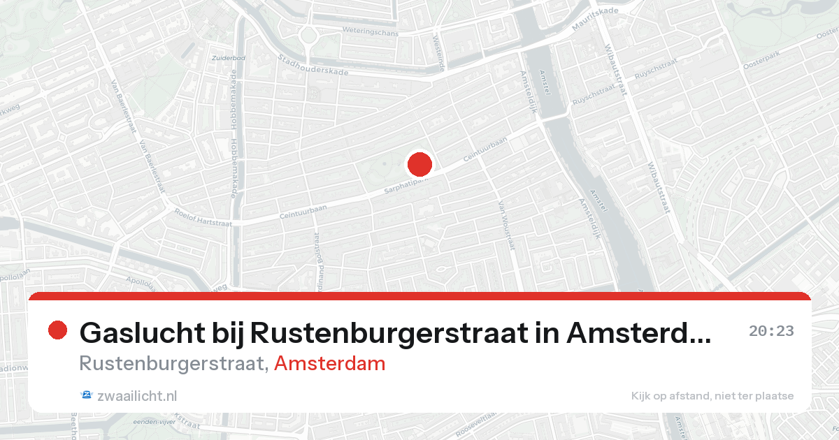 Gaslucht bij Rustenburgerstraat in Amsterdam — 28 mei 2026