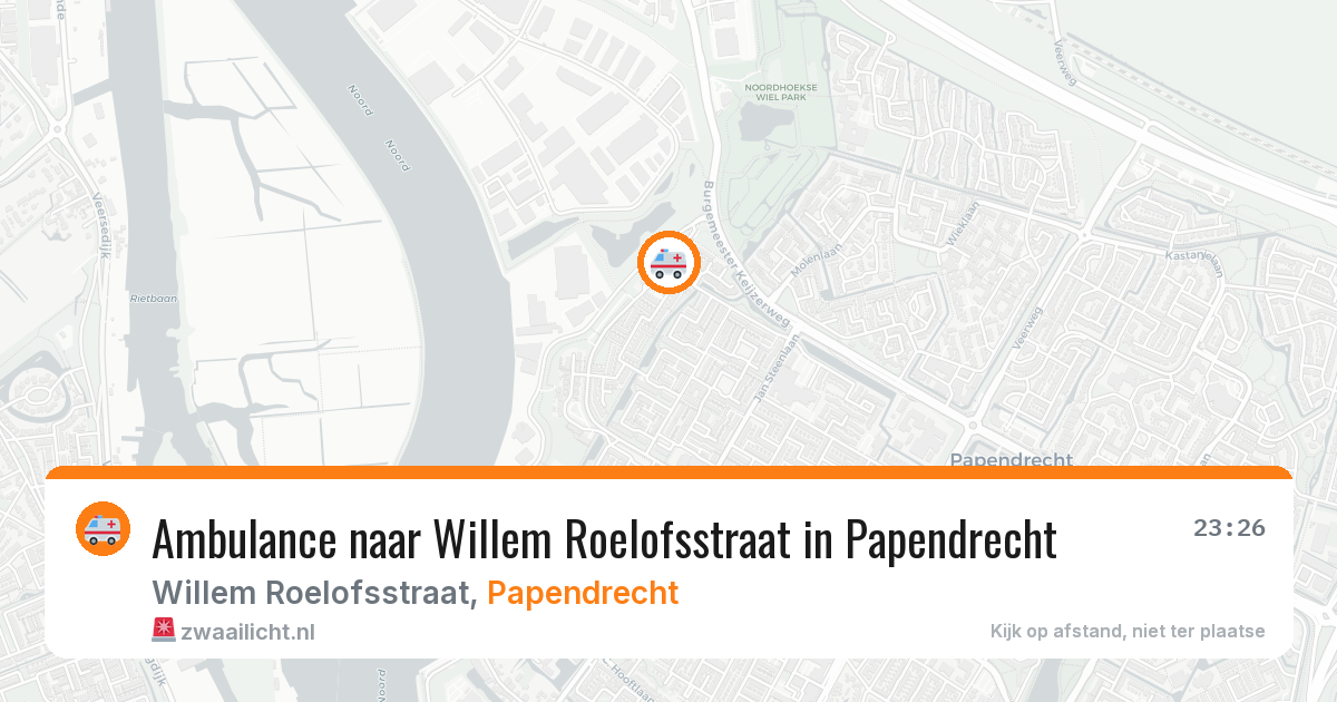 Ambulance naar Willem Roelofsstraat in Papendrecht — 14 mei 2026