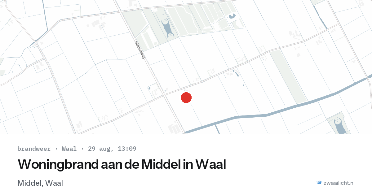 Woningbrand aan de Middel in Waal — 29 aug 2026