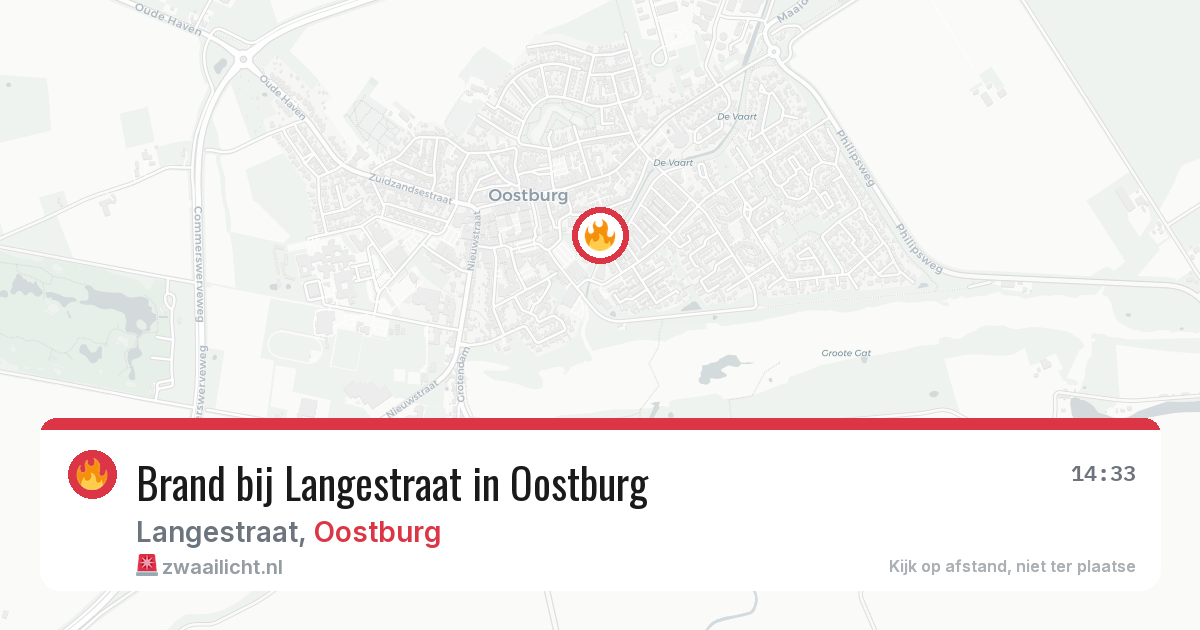Brand bij Langestraat in Oostburg — 1 jul 2026