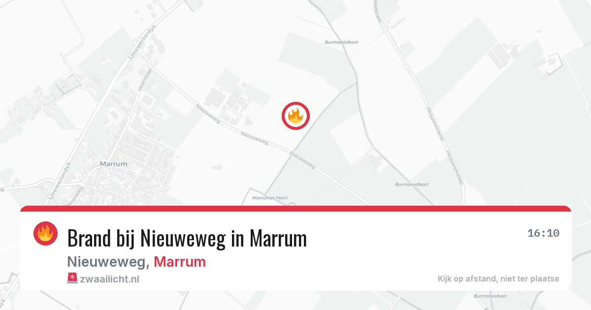 Brand bij Nieuweweg in Marrum — 10 aug 2026