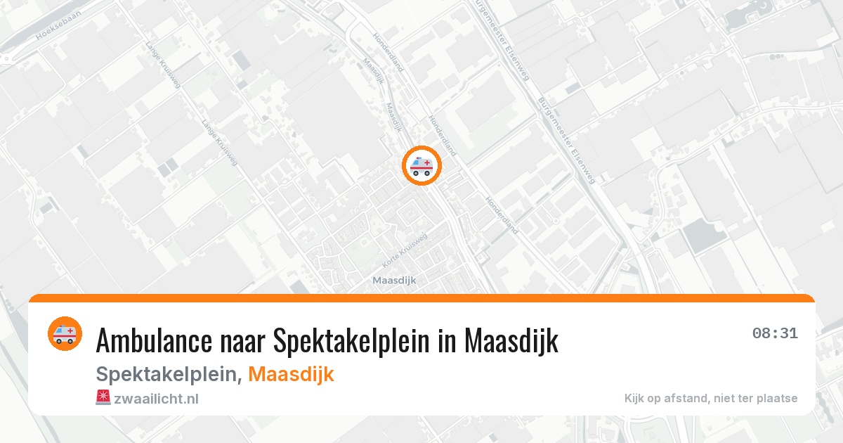 Ambulance naar Spektakelplein in Maasdijk — 14 aug 2026