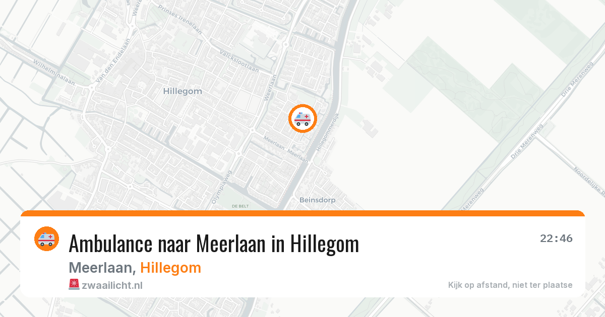 Ambulance naar Meerlaan in Hillegom — 1 jul 2026