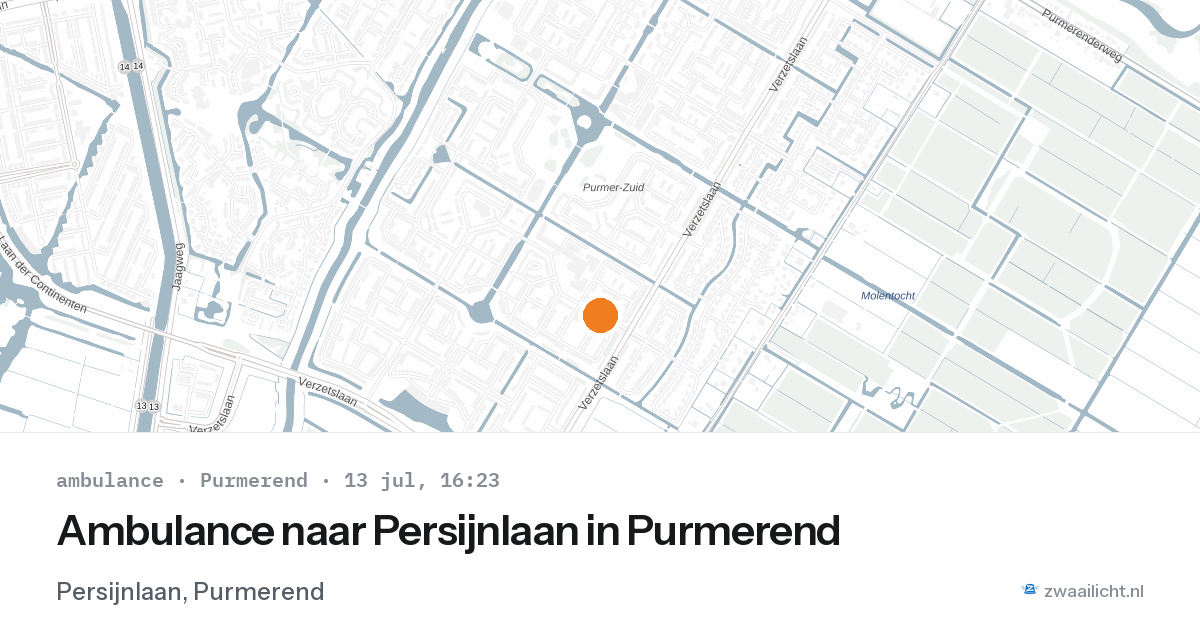 Ambulance naar Persijnlaan in Purmerend — 13 jul 2026