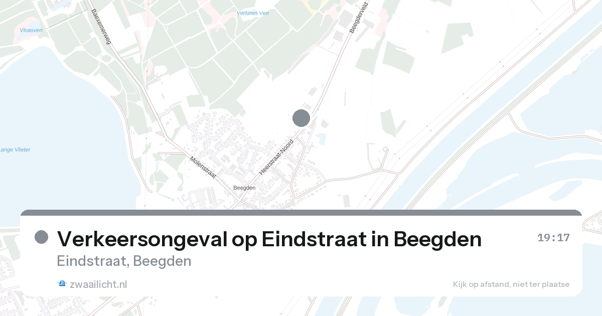 Verkeersongeval op Eindstraat in Beegden — 12 aug 2026