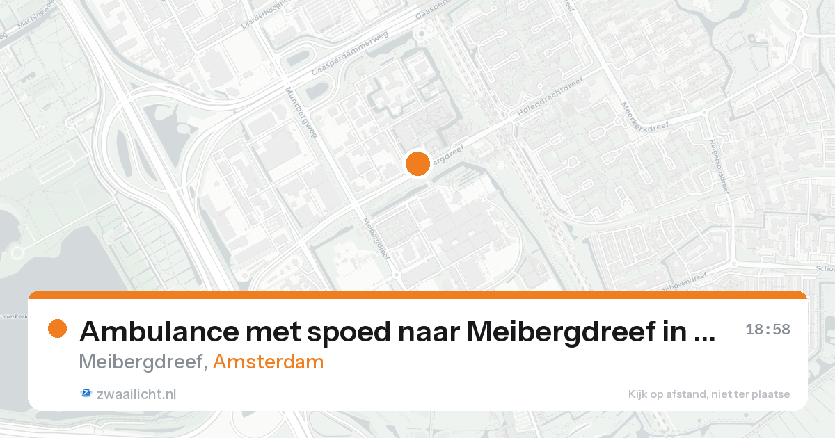 Ambulance met spoed naar Meibergdreef in Amsterdam — 23 aug 2026
