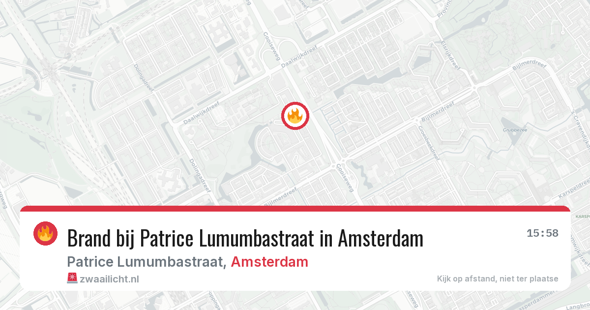 Brand bij Patrice Lumumbastraat in Amsterdam — 15 mei 2026
