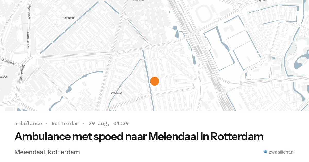 Ambulance met spoed naar Meiendaal in Rotterdam — 29 aug 2026