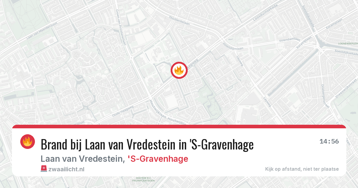 Brand bij Laan van Vredestein in 'S-Gravenhage — 14 jul 2026