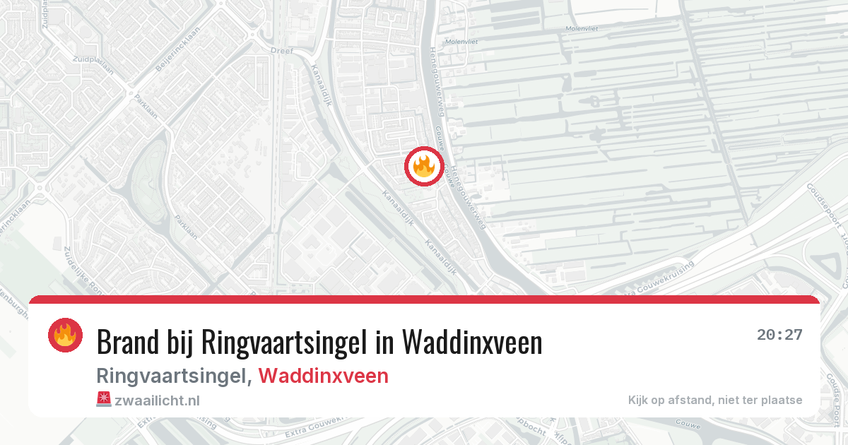 Brand bij Ringvaartsingel in Waddinxveen — 29 jul 2026