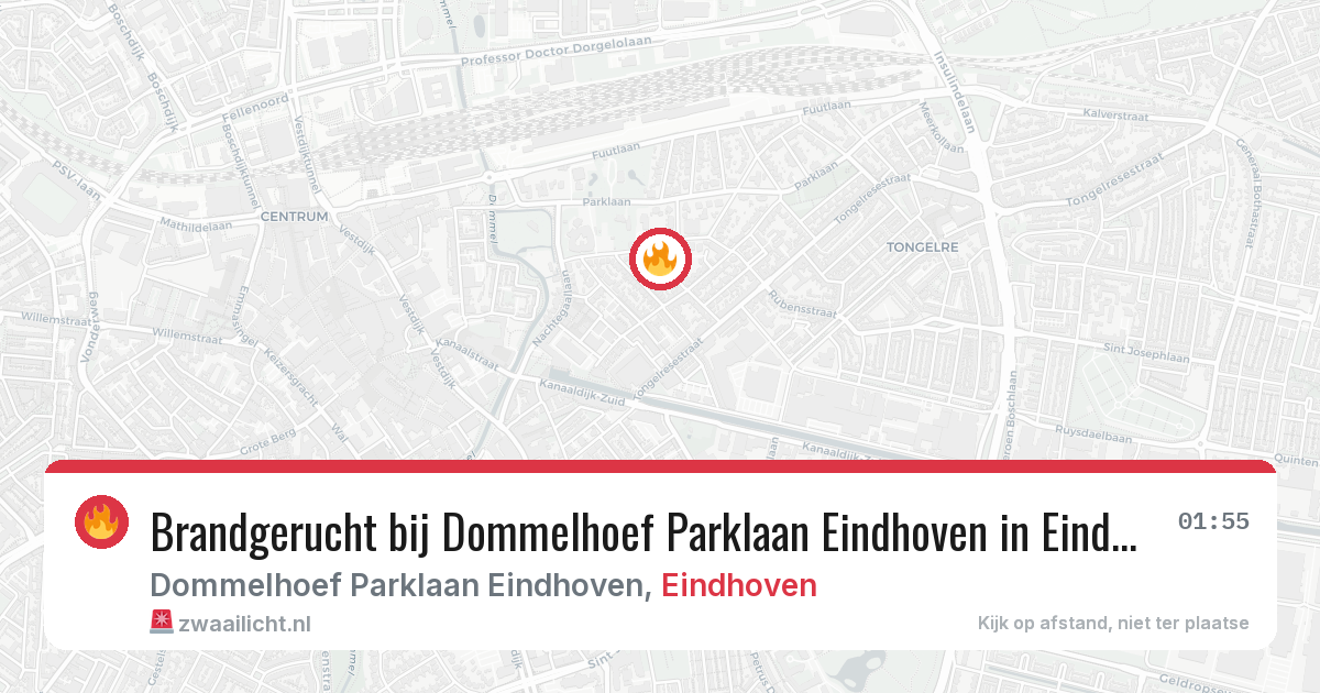 Brandgerucht bij Dommelhoef Parklaan Eindhoven in Eindhoven — 13 apr 2026