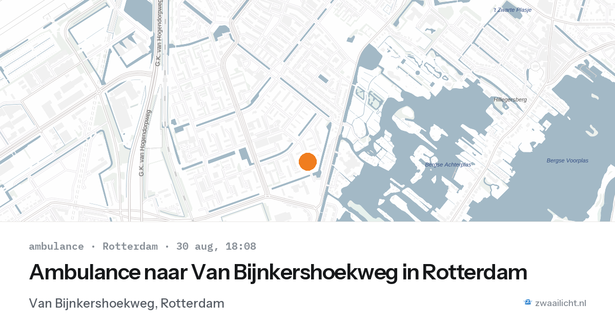 Ambulance naar Van Bijnkershoekweg in Rotterdam — 30 aug 2026