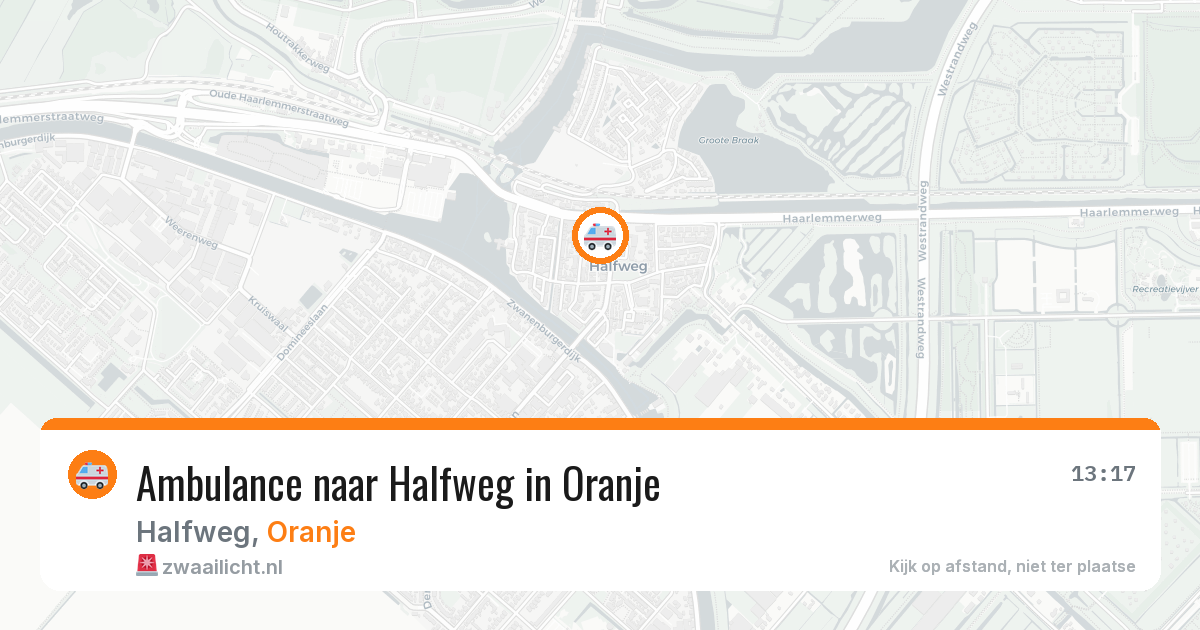 Ambulance naar Halfweg in Oranje — 31 mrt 2026