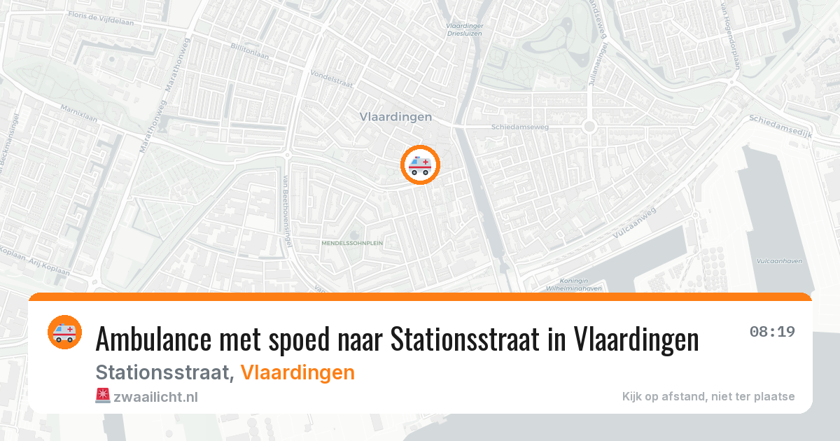 Ambulance met spoed naar Stationsstraat in Vlaardingen — 9 jun 2026