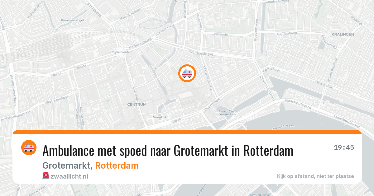 Ambulance met spoed naar Grotemarkt in Rotterdam — 2 aug 2026