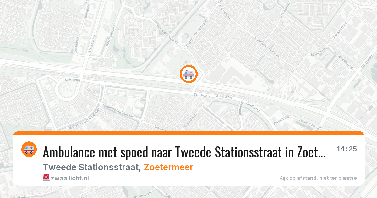 Ambulance met spoed naar Tweede Stationsstraat in Zoetermeer — 1 jul 2026