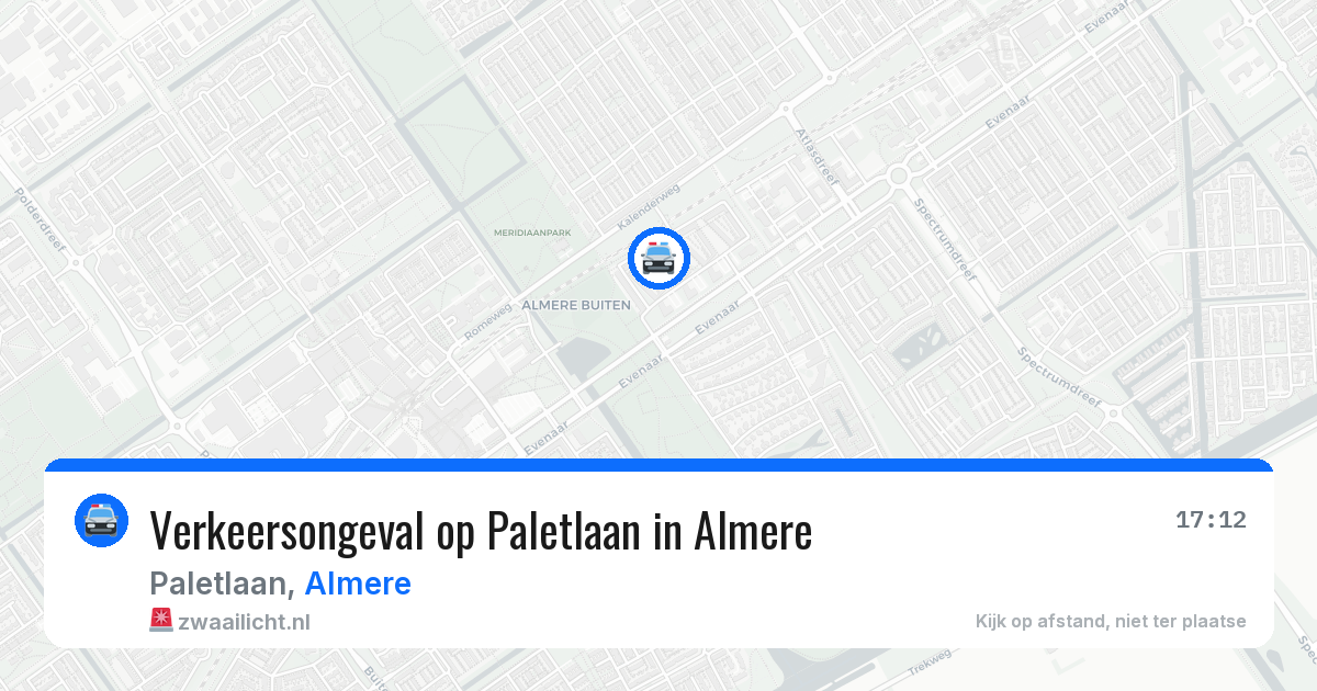 Verkeersongeval op Paletlaan in Almere — 2 jul 2026