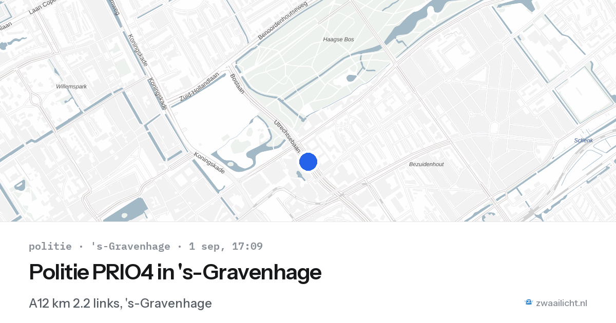 Politie PRIO4 in 's-Gravenhage — 1 sep 2026 | 🚨 Zwaailicht.nl