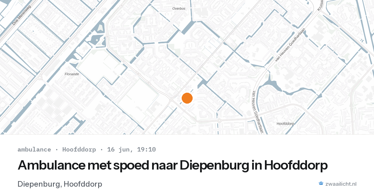 Ambulance met spoed naar Diepenburg in Hoofddorp — 16 jun 2026