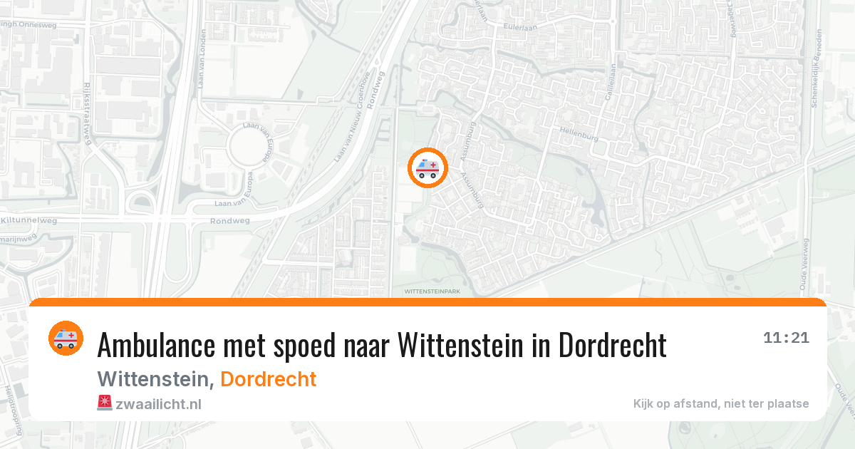 Ambulance met spoed naar Wittenstein in Dordrecht — 18 mei 2026